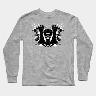 Cool Rorschach Artistic 80's Cartoon Skull Castle Long Sleeve T-Shirt